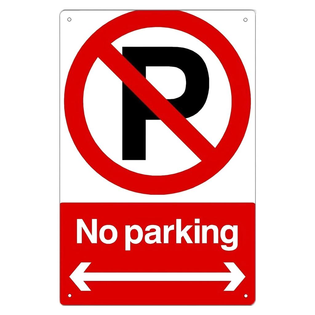 Inspired No Parking Metal Sign with Iron Wall Art Durable EasytoInstall for Bathroom Cafe Street IndoorOutdoor U