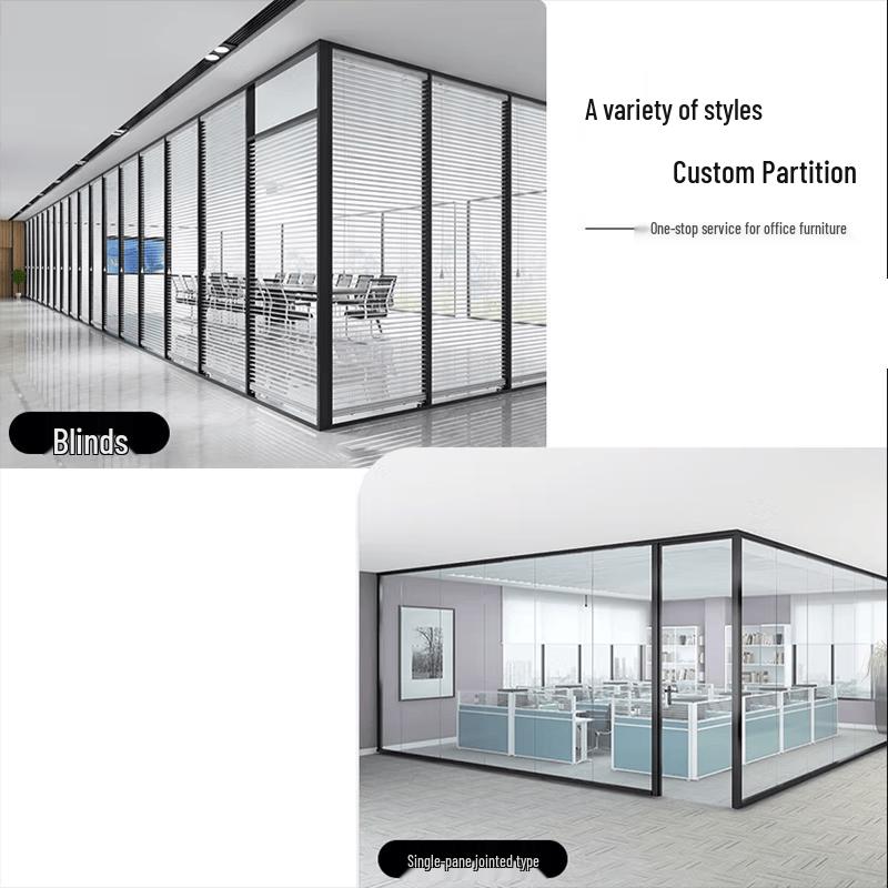 Aluminum Alloy Office Glass Partition with Blinds