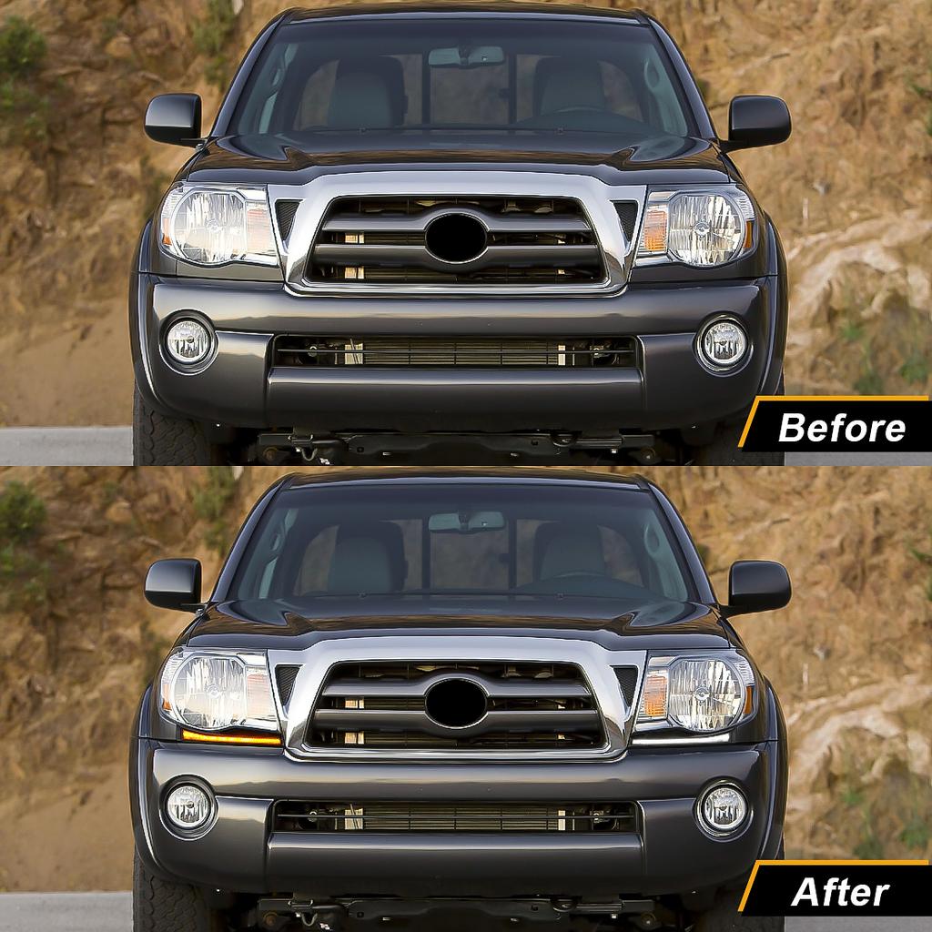 Für Toyota Tacoma 2005 - 2011 Tagfahrlicht LED DRL Blinker Lampe Kühlergrill Lufteinlass Abdeckung