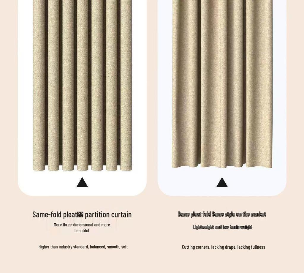 No-Punch Living Room Partition Curtain Divider for Rental Rooms, Dorms, or Salons
