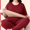 Modische Herbst Winter Rundhals Übergröße Übergröße Warme Unterwäsche Damen Plus Anzug Warm Bequem Weich Langarm Hose Unterwäsche Sets