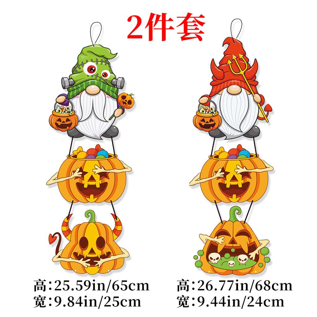 Halloween Imitation Wood House Number Haunted House Horror Atmosphere Decoration Witch Ghost Pumpkin Listing