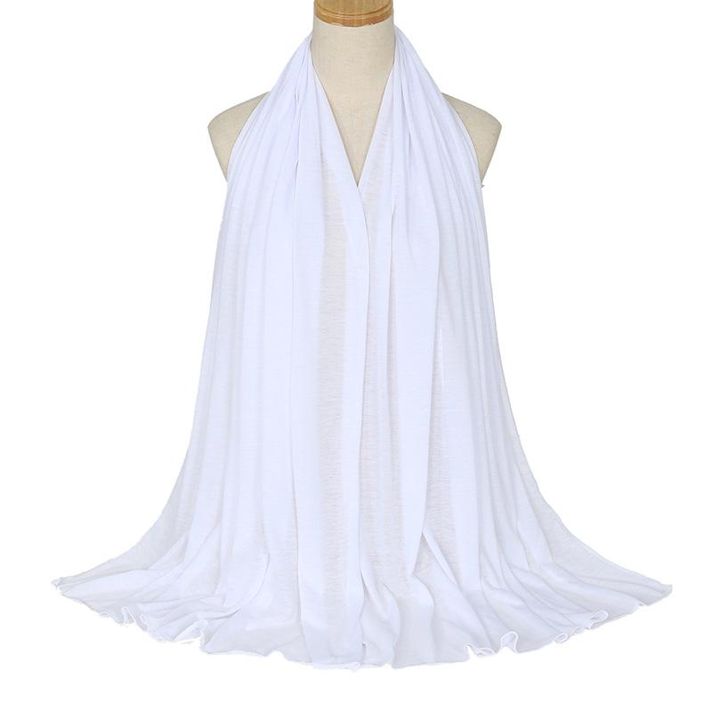 Ramadan Modal Cotton Jersey Hijabs For Woman Long Muslim Scarf Shawl Plain Soft Turban Tie Head Wraps For Women Islamic Clothing