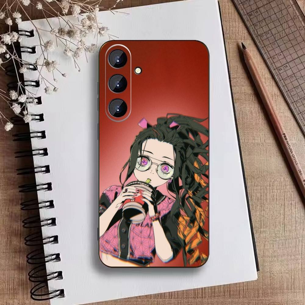 Nezuko P-Kamado Phone Case For Samsung Galaxy A73,21,22,32,71,53,52,51,80,5G Soft Black Cover