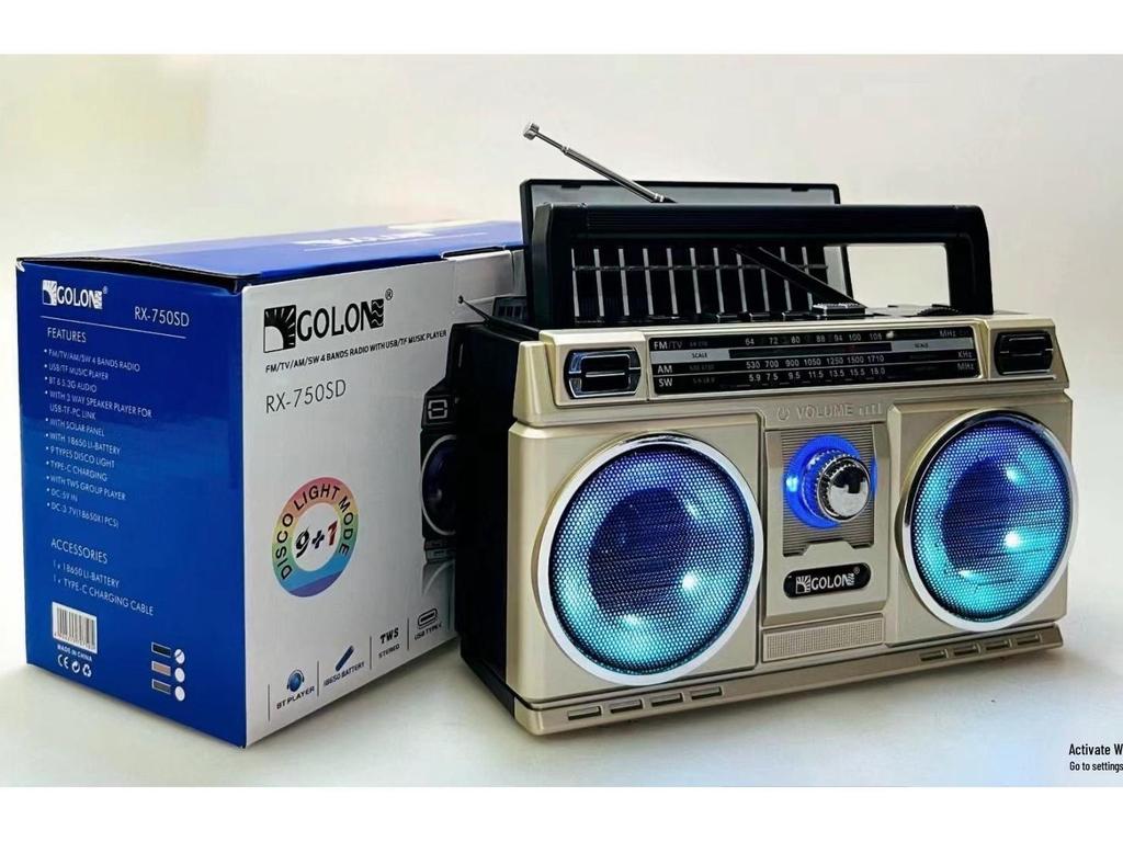 Boxă Bluetooth retro cu subwoofer, suport pentru telefon wireless, audio de înaltă calitate, radio convenabil cu alimentare solară