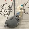 Fashion Soft Fluffy Cute Seal Shoulder Bag Cartoon Adjustable Straps Phone Bag Lightweight Fabric Handbag Women's Accessories