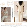 Pajama and Loungewear Short Sleeve Top and Pants with Chest Open Grace Floral Comfortable [Guo.KK7] Women's 2-Piece Set, Pads, Front, Fashionable,