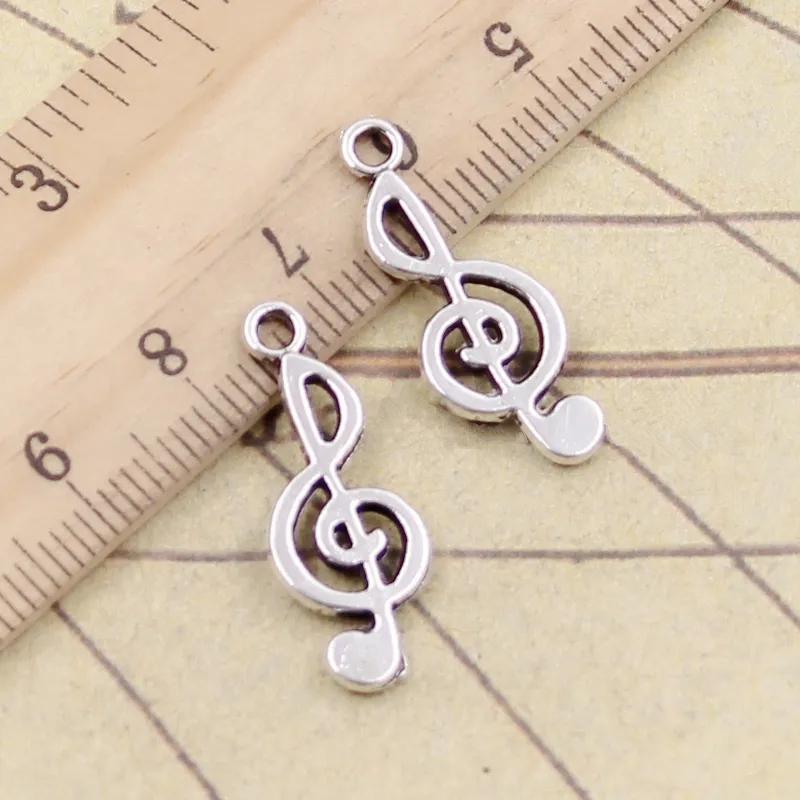 15pcs 26x10mm Antique Silver Color Musical Note Charms Pendants for Handmade DIY Necklace Bracelets Jewelry Making