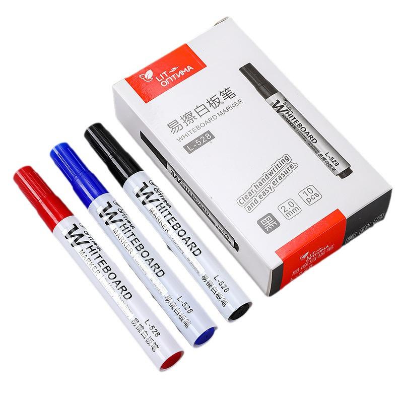 Erasable Large Capacity Whiteboard Marker - Water-Based, Big Head, Easy Erase, Black/Red/Blue for Office Use