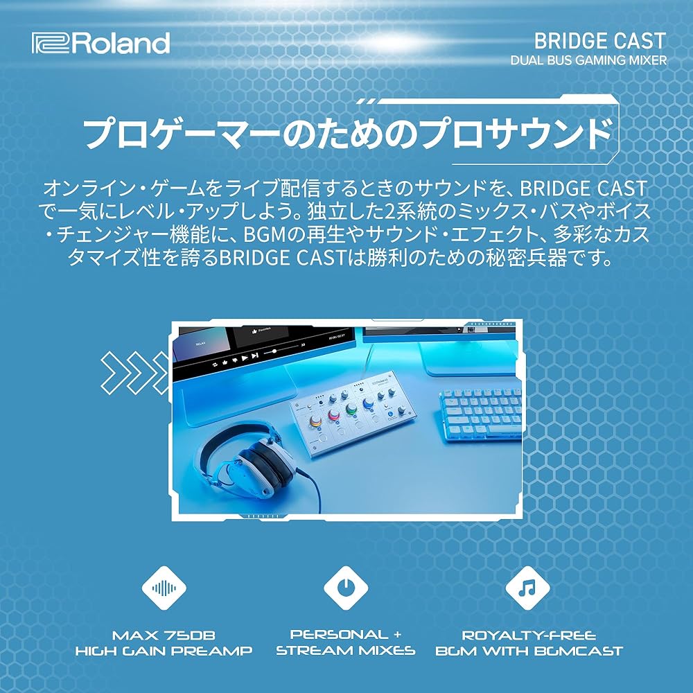 Roland Roland BRIDGE Cast/Gaming DAC Amplifier/Audio Interface/Distribution/Gaming Mixer/Audio Mi...