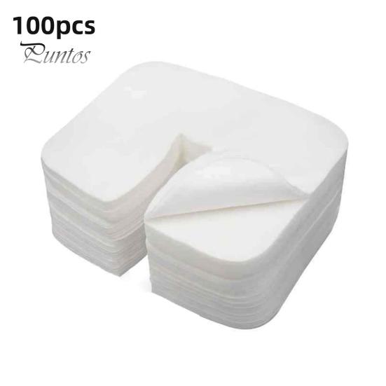100Pcs Face Cradle Cover Disposable Massage Headrest Non-woven Cover Soft Portable Massage Table Chair SPA Bed Face Rest U-shaped Cover