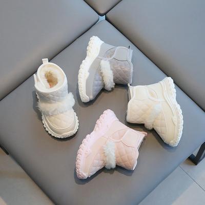 2025Winter New Kids Snow Boots Simple Versatile Girls Boot Comfort Child Cotton Shoes Simple Girls' Ankle Boots Zapatos De Mujer