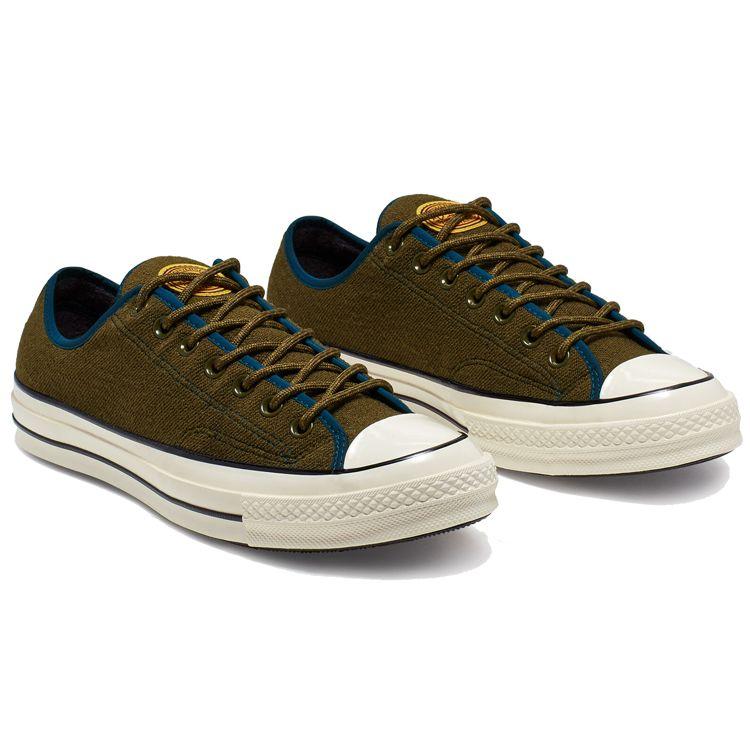 Converse Chuck 70 Archival Terry Ox Comfortable Low-Top Canvas Shoes Unisex sneaker Army-Green 165929C
