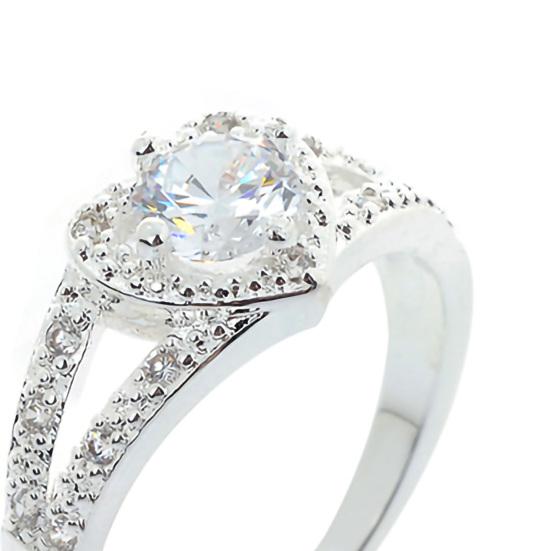 Ring Rhinestone Inlaid Creative Jewelry Heart Shape Engagement Gift for Women