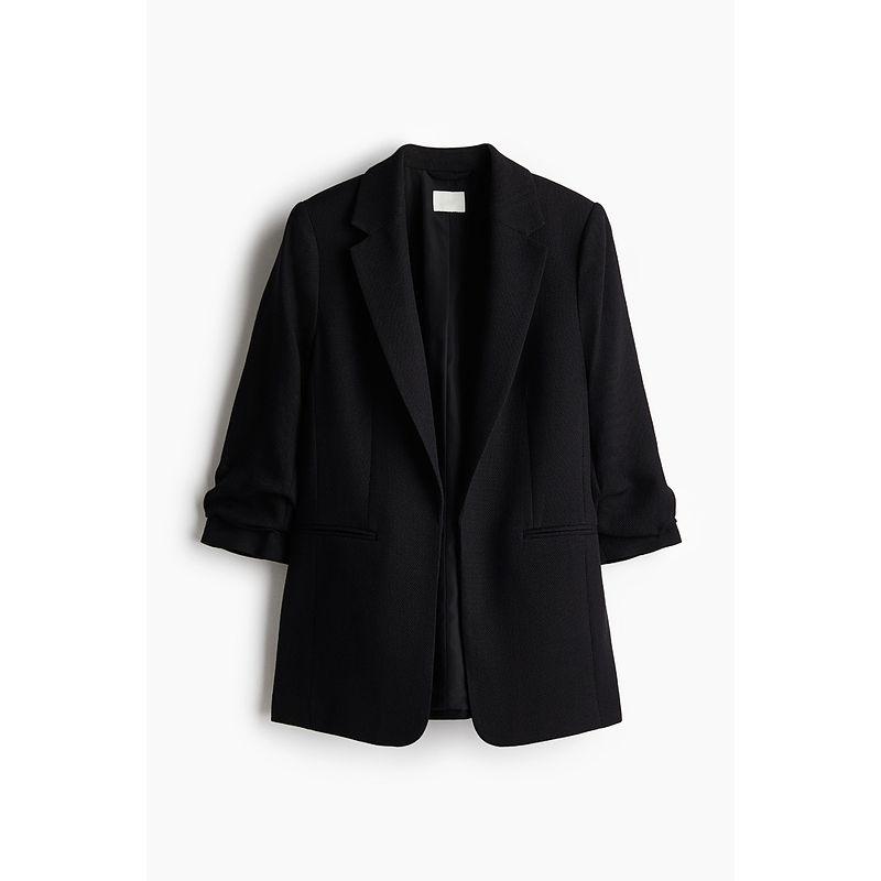 

Женский костюм HM 2025 Лето Новый Плоский лацкан Подплечники Плиссированный рукав Повседневный костюм для работы Верхняя одежда 1268994