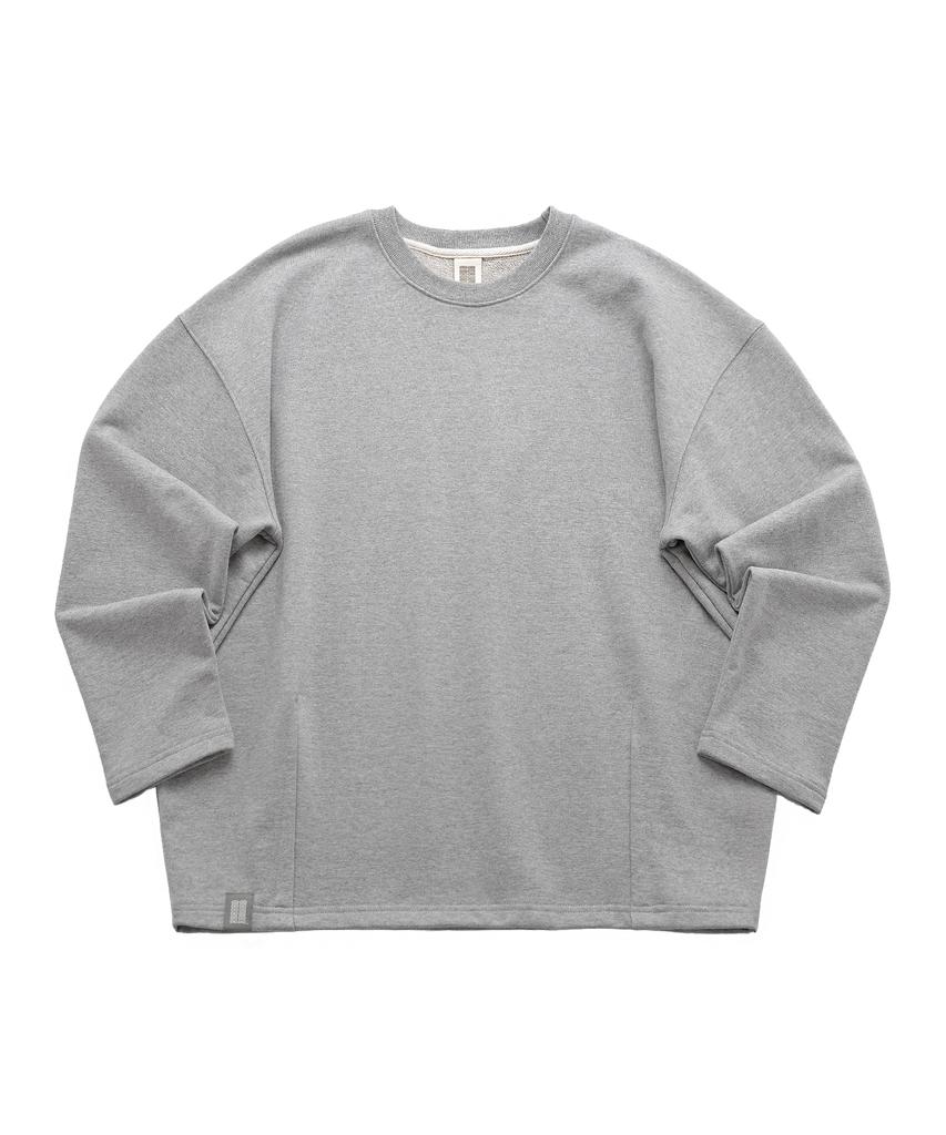 A NOTHING Heavy-Terry Balloon Sweat Box Tee (Gray)