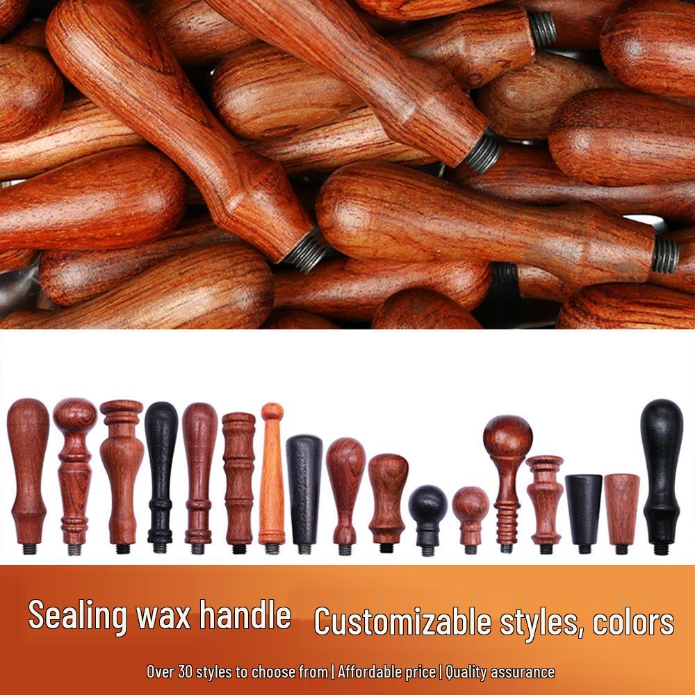 Vintage European Rosewood Sealing Wax Stamp Handle with Universal Wooden Grip