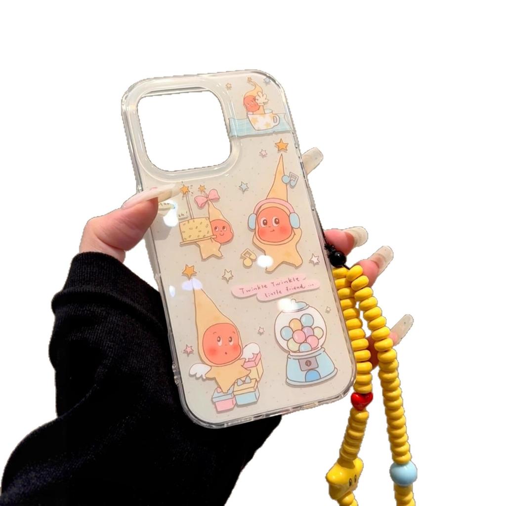 For Apple for IPhone16promax Cute Star 15pro Chain 17 All-inclusive 13ins Anti-fall Mobile Phone Case