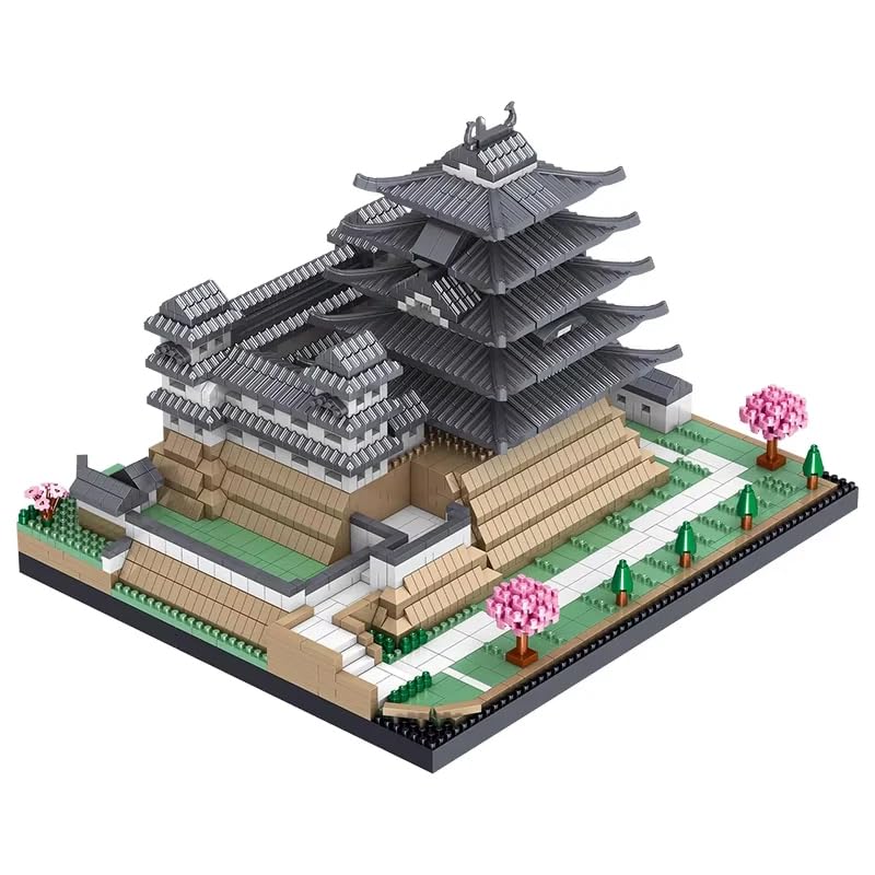 Zmart Himeji Castle Bausteinmodell mit Straßenarchitektur-Montage Nanoblock Japanische Burgmontage Architektonische Mini-Burg 2660 Teile