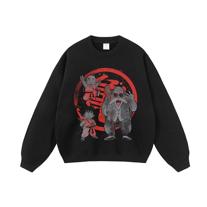 Heavyweight 420g Cotton Hoodie With Anime Print Unisex Oversized Streetwear Long Sleeve Sweatshirt