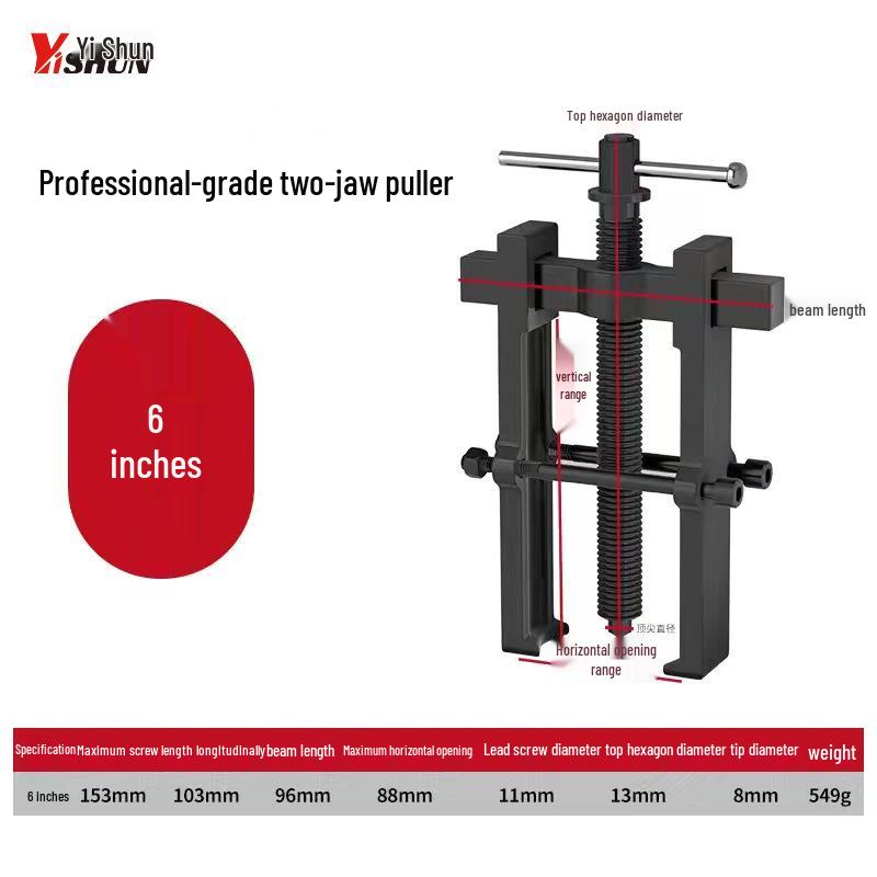 Two-Jaw Multi-Function Bearing Puller for Shaft and Wheel Disassembly