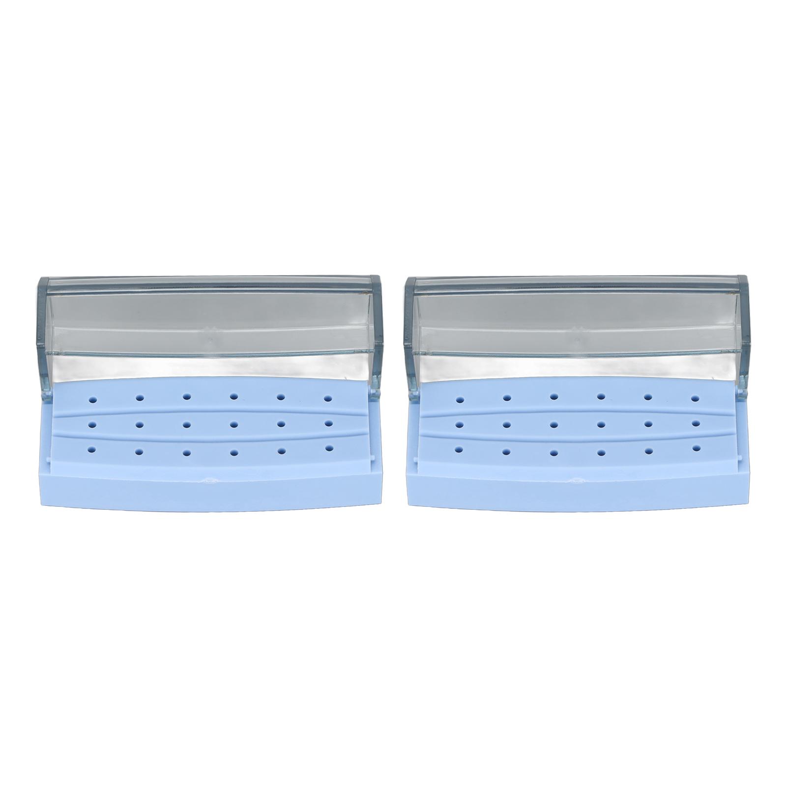 

2 шт. Бокс-держатель для боров на 18 отверстий, для чистки боров, автоклавируемый, органайзер для стоматологической лаборатории синий