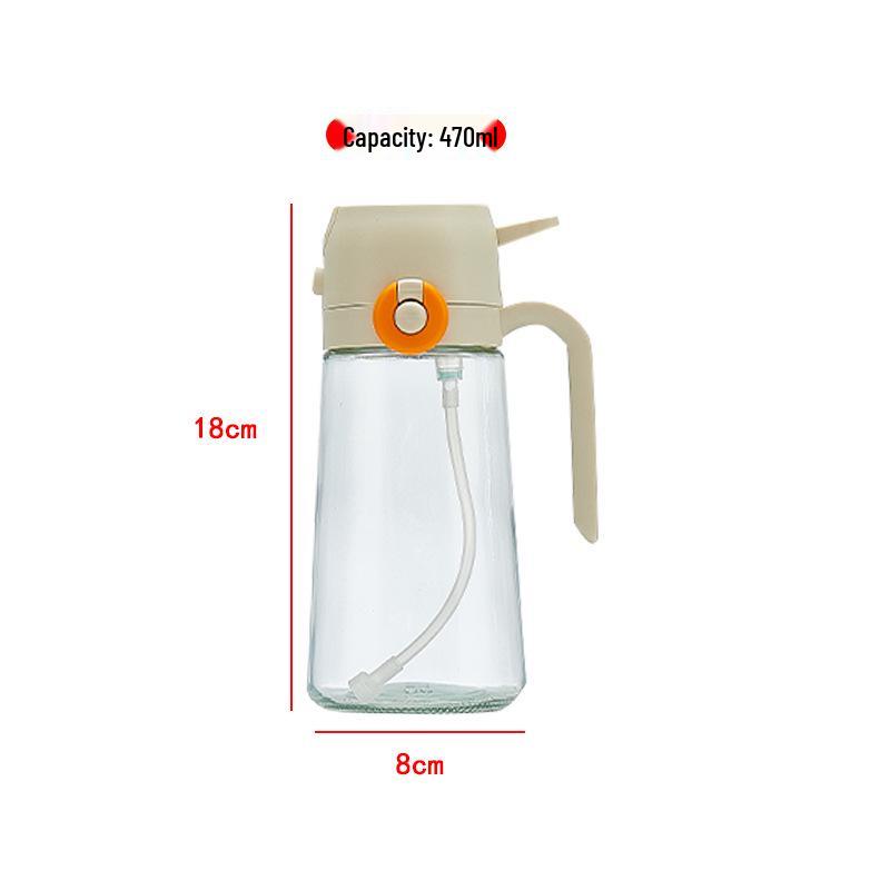 470 ml glasoljeflaska med dubbel användning, sidolock och läckagesäker design för airfryers