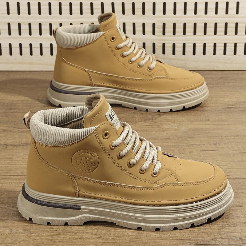 Martin Boots Men's Autumn New British Style Retro High-top Tooling Shoes Trendy Versatile Platform Sports Casual Short Boots