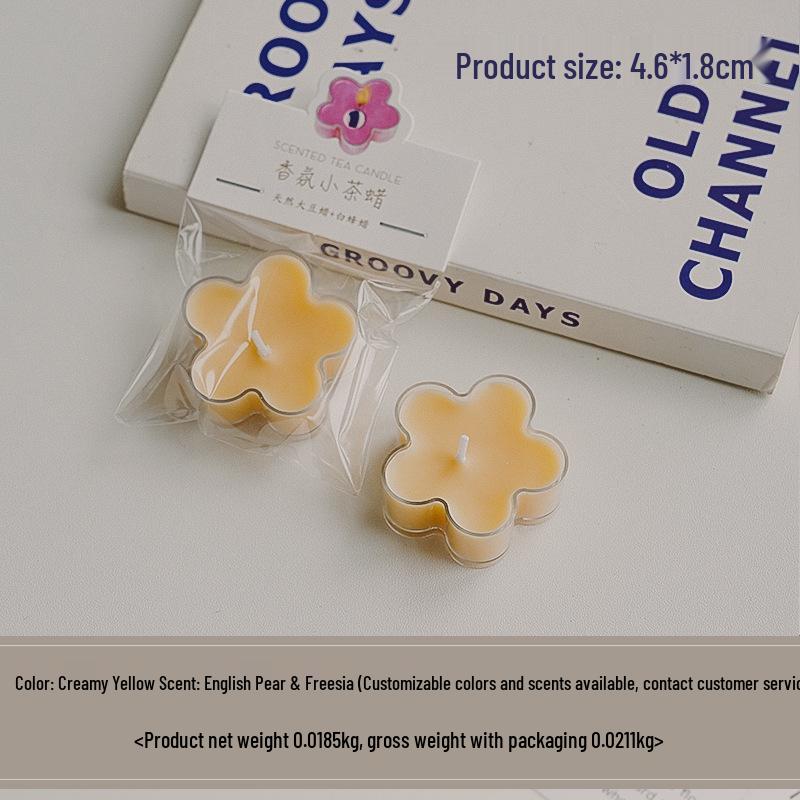 Handmade Scented Flower Tea Light Candles - 4-Hour Ambiance, Decorative Gift & Creative Party Favor