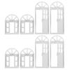 Miniature Dollhouse Building Model Plastic Window and Door Accessories 8Pcs