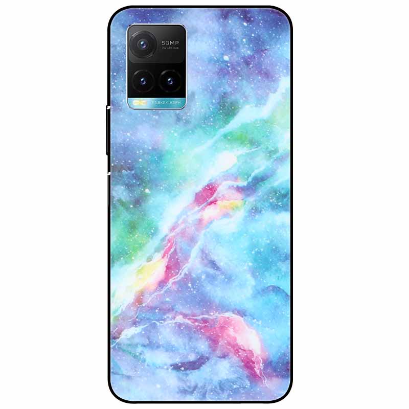 Für vivo Y33s Hülle Y 33s Silikon Weich Bemalt Katze Schwarze Hüllen für Vivo V2109 Y33S Rückseite TPU Hülle für VIVOY33s Cartoon