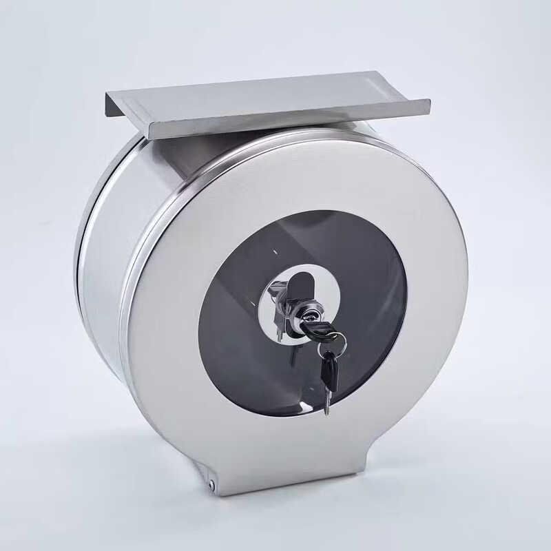 Handun Brushed Stainless Steel Wall-Mounted Jumbo Roll Paper Dispenser with Phone Holder