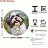 Segno da Parete Rotondo in Metallo Cane Shih Tzu Vintage 8x8 Pollici Piastra in Alluminio Resistente ai Raggi UV Arredamento Casa Interno Esterno