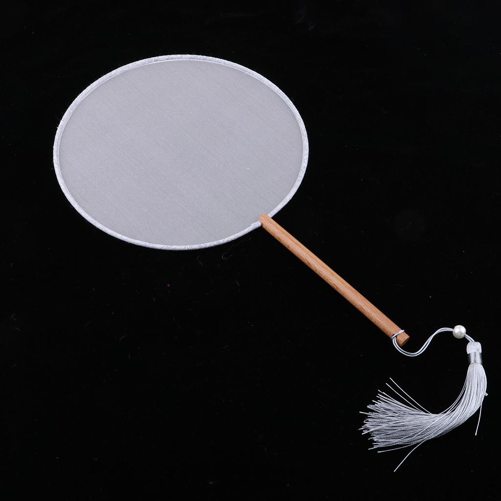 Круглый шелковый веер в китайском дворцовом стиле для ручной росписи и подарка