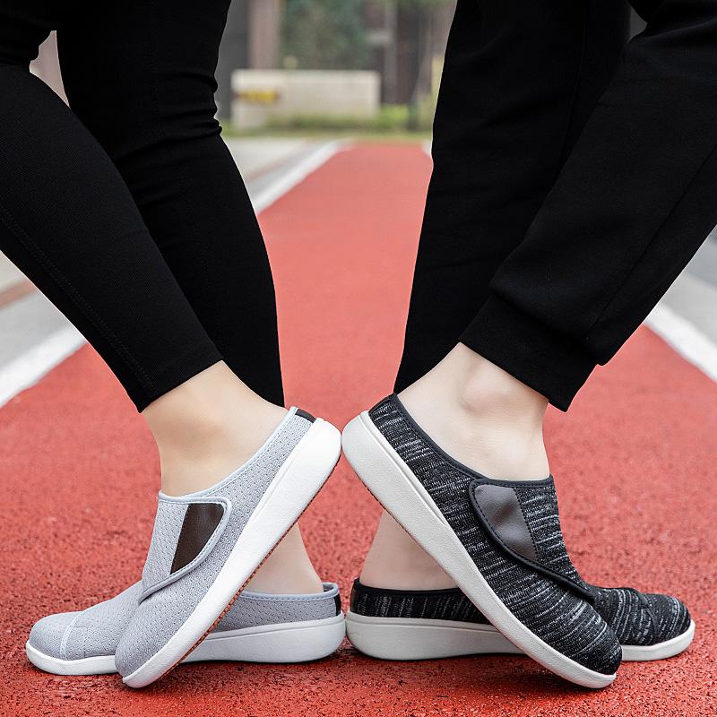 Fashion Men's Women's Diabetic Shoes Adjustable Walking Shoes Wide Width Slip On Slippers for Swollen Feet for Indoors Outdoors