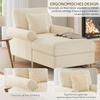 Sillón reclinable tapizado, Sillón cama plegable, Sillón de lectura grande XXL, Sillón de terciopelo, Puf para sala de estar y dormitorio, Beige