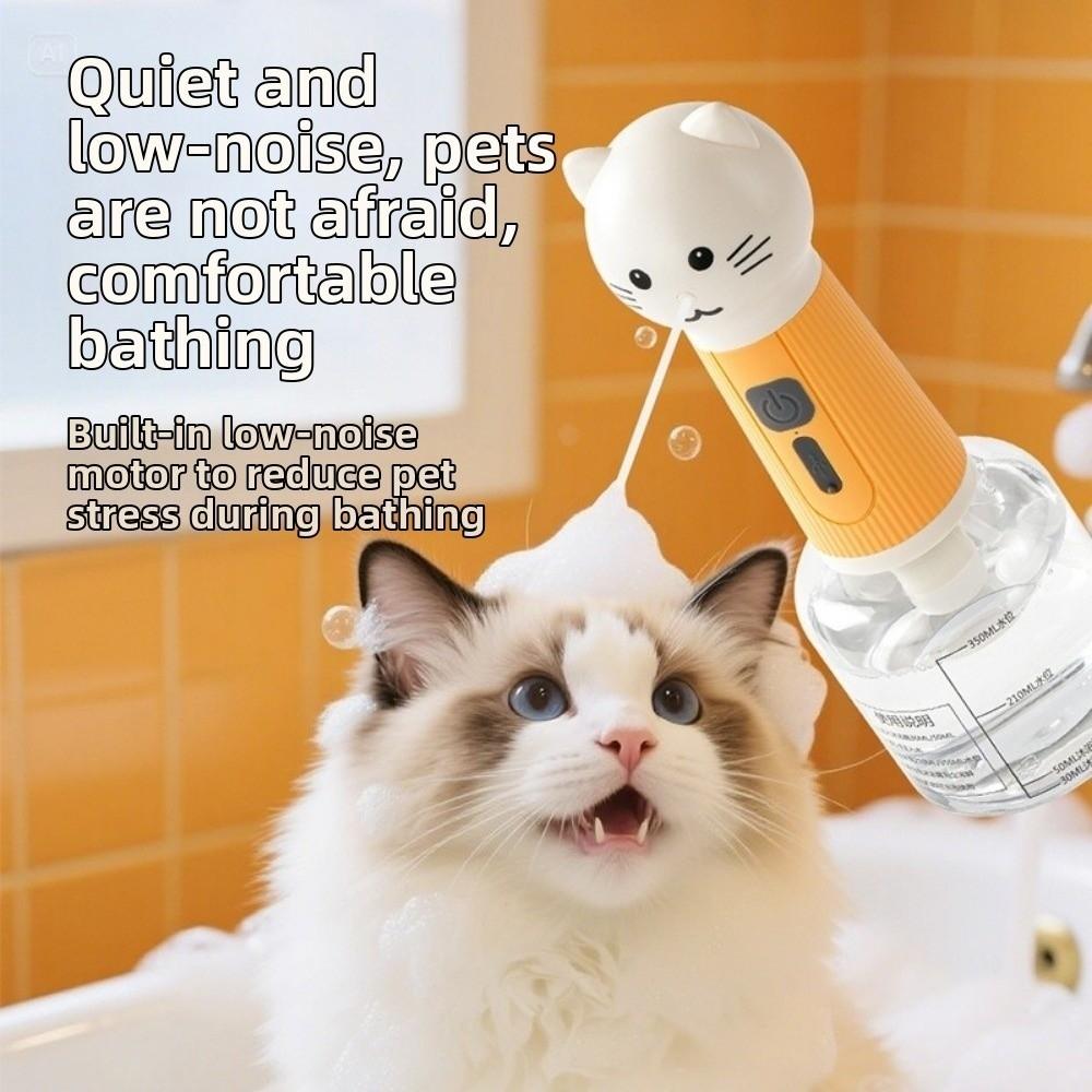 Cat Shape Pet Foaming Machine Automatic Cleaning Cat Soap Dispenser  Paw Spa Care