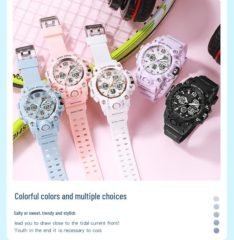 Sanda Fashion Dual Display Men's and Women's Waterproof Luminous Sports Watch