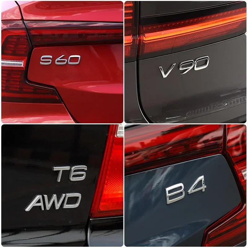 

3D Car Sticker XC90 AWD D2 D3 D4 D5 D6 D7 T8 V8 Displacement Emblem Rear Badge Decal For Volvo V40 V60 S60 C30 S90 Accessories D8