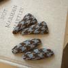 Retro Vintage Style Plaid Fabric Hair Clip Women Autumn Winter Side Clip Broken Hair Bangs Hair Accessories Daily Wear Gifts