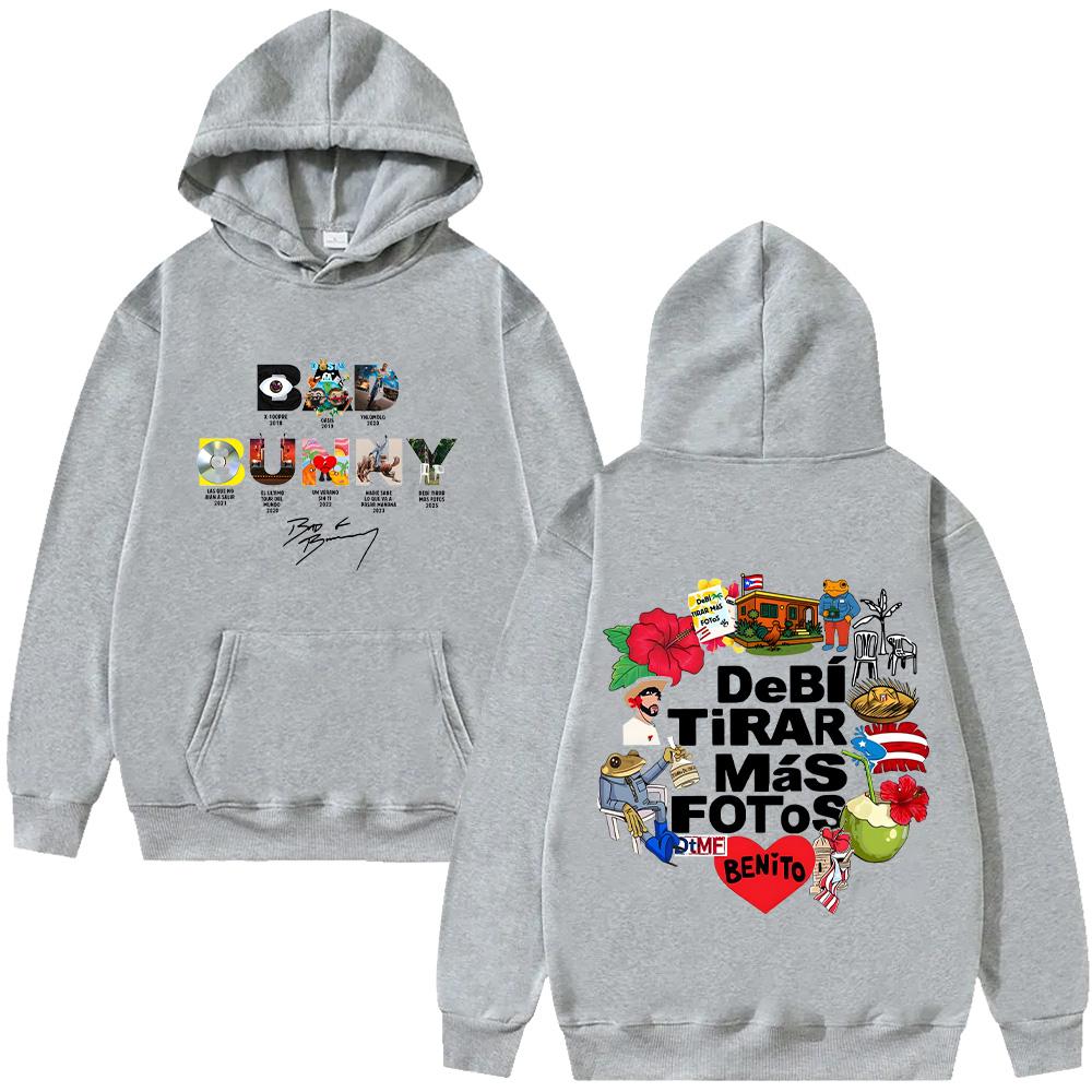 Bad Bunny X Debi Tirar Mas Fotos World Tour 2026 Hoodie  Men's Clothes Casual Hoodie Retro Fashion Y2K Comfort Unisex Sweatshirt