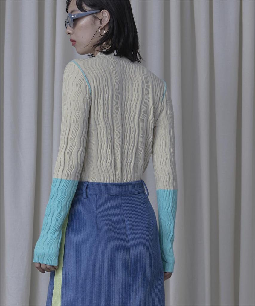 miette Zigzag Rib Knit REXX1071 Free Size Ivory Color-Scheme Women's