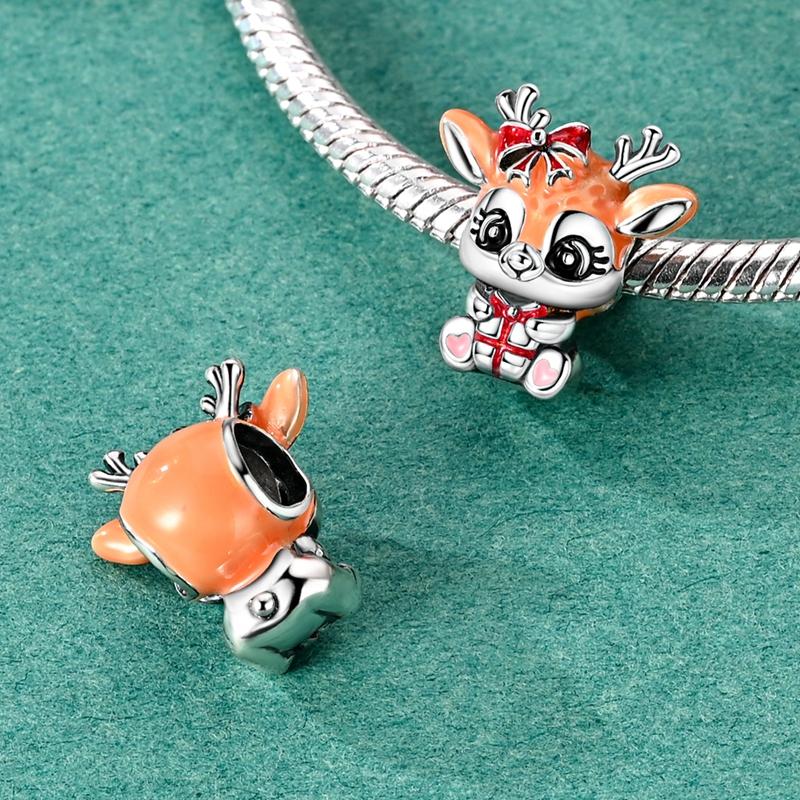 Novos Berloques de Cobre de Natal Papai Noel Berloques para Pulseira Corrente Cobra Colar Feminino Joias Diy