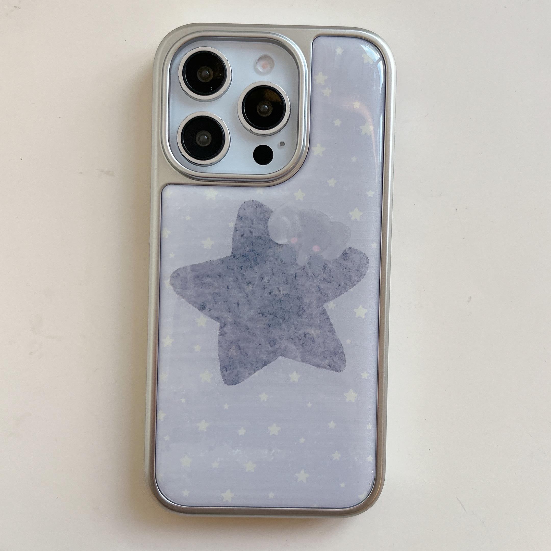 

Dreamy Grey Star Lovely Elephant Phone Case for iPhone 17 16e 16 15 14 13 12 11 Air Pro Max X XR 8 Plus Luxury Clear Soft Cover iPhone 11