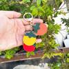 Kreativer Tomaten-Anhänger PU-Leder Oranger Schlüsselanhänger Modischer Obst-Schlüsselanhänger Rucksack-Dekoration