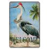 D Flat Metal Sign Vintage Welcome Garden Tin Sign Set Rustic Home Decor Butterfly Flower Watering Can Wall Art
