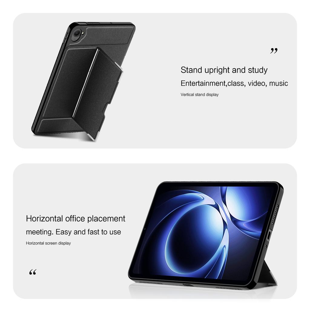 For Xiaomi Redmi K Pad Case PU+PC Rotating Shaft Kickstand Tablet Cover