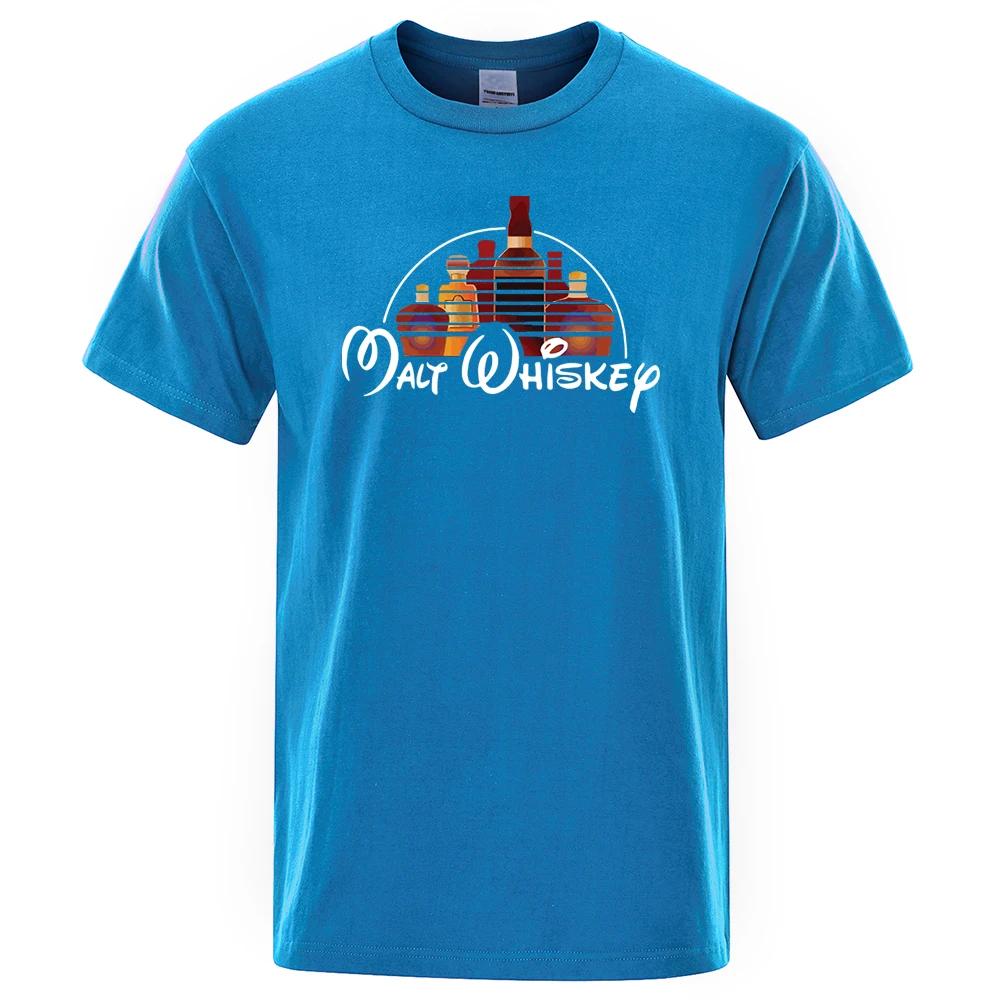 Malt Whiskey Printed T-Shirt Funny Alcohol Drunk Short Sleeve Loose Oversized Tees Fashion Street Clothing Summer Tops