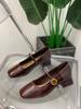 Spring French Evening Breeze Temperament Commuter Shoes New Fairy Thick Heel Mary Jane Small Leather Shoes