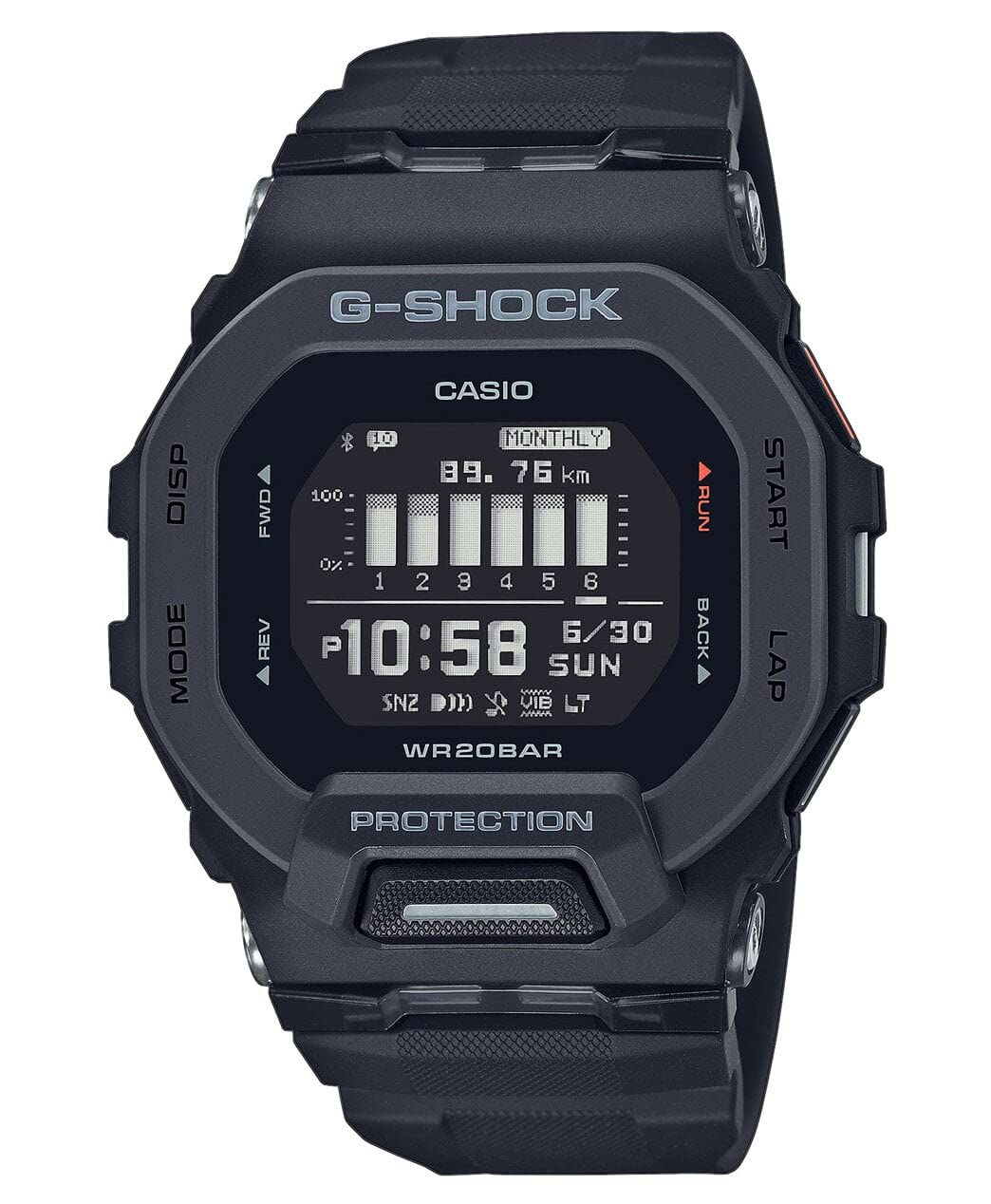 CASIO G-SHOCK GBD-200-1ER Цифровые Кварцевые Мужские Часы с Bluetooth Черные Водонепроницаемые до 200м